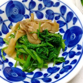 調味料は牡蠣しょうゆだけ、セリと舞茸の和え物